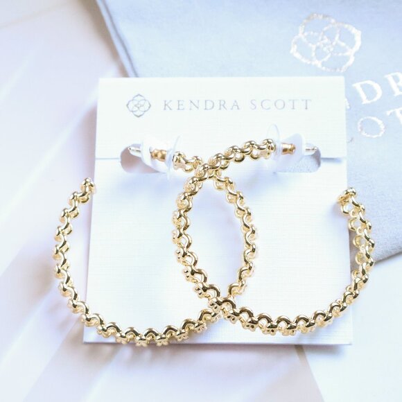 Kendra Scott Gold Hoop Earrings 🌼 - Picture 1 of 2
